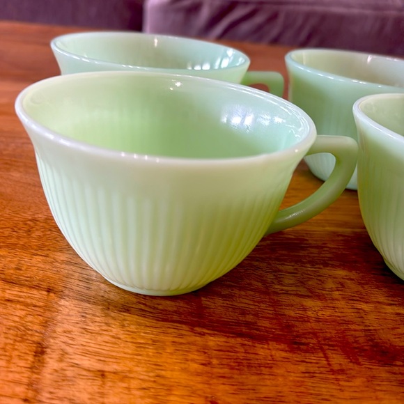 Fire King Jadeite Tea Cup & Saucer (set of 4) - Picture 4 of 10